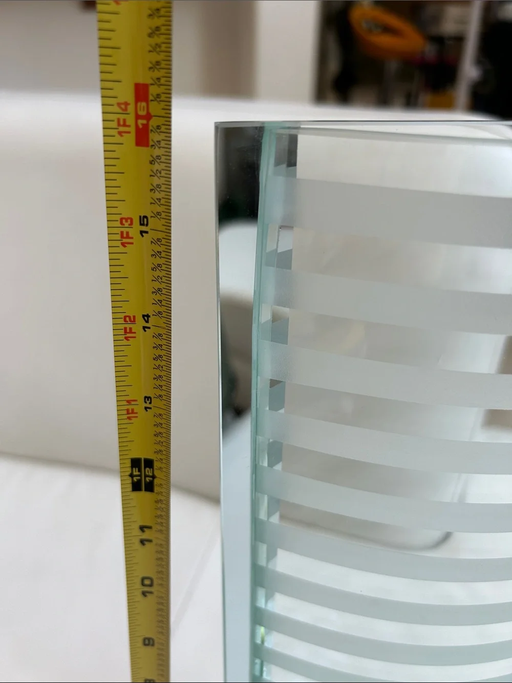 Z Gallerie  Modern Frosted Glass Stripe Vase